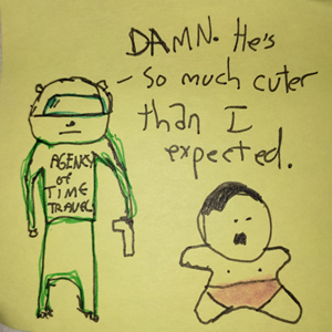 baby hitler sticky note badass drawing