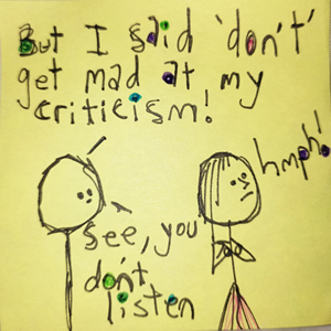criticism sticky note art