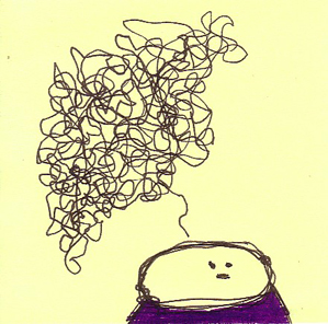 scrambled thoughts post-it note art