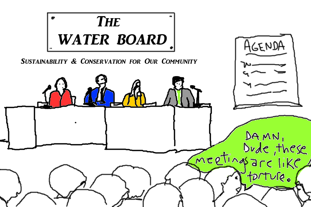 The water board comic strips on the edge