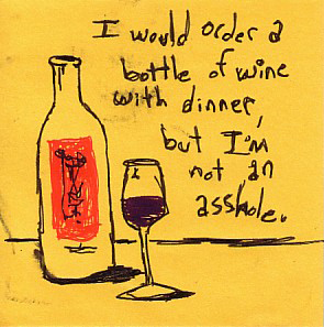 wine drinkers post-it note drawing