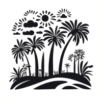 african-inspired tribal palm tree line art gifts