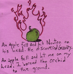 apple of my ire sticky note drawing