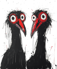basquiat inspired vulture birds tee art