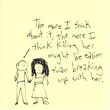 breaking up is hard ignorant art on a post-it note