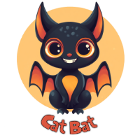 black cat bat halloween decal art