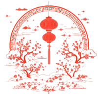 asian lunar festival paper cutout stickers and merchandise