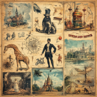 funky bizarre circus side show art merch