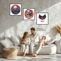 live laugh love evil version ai cartoon
