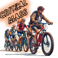 critical mass group bike ride ai art