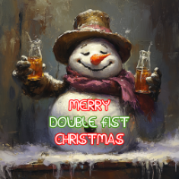tipsy snowman drunken Christmas cheer t-shirt art