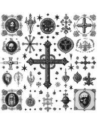 dark arts skull and crucifix design