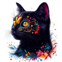 floral cat kitten cat lady cat person decals shirts mugs