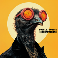 kewl pardoned turkey gobble gobble mother fucker stickers