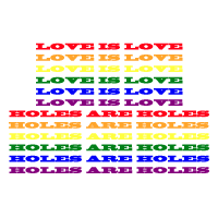 love is love holes are holes funny gay-friendly merch