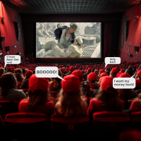 nazi sympathizer movie indiana jones maga crowd midjourney cartoon