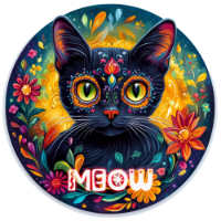 cute black cat kitten flower shirt