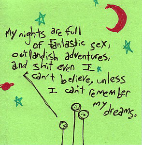 only in my dreams post-it note drawing