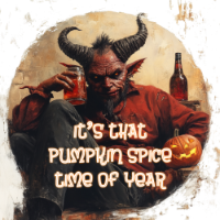 pumpkin spice loving devil halloween t-shirt