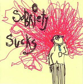 sobriety sucks sticky note artwork