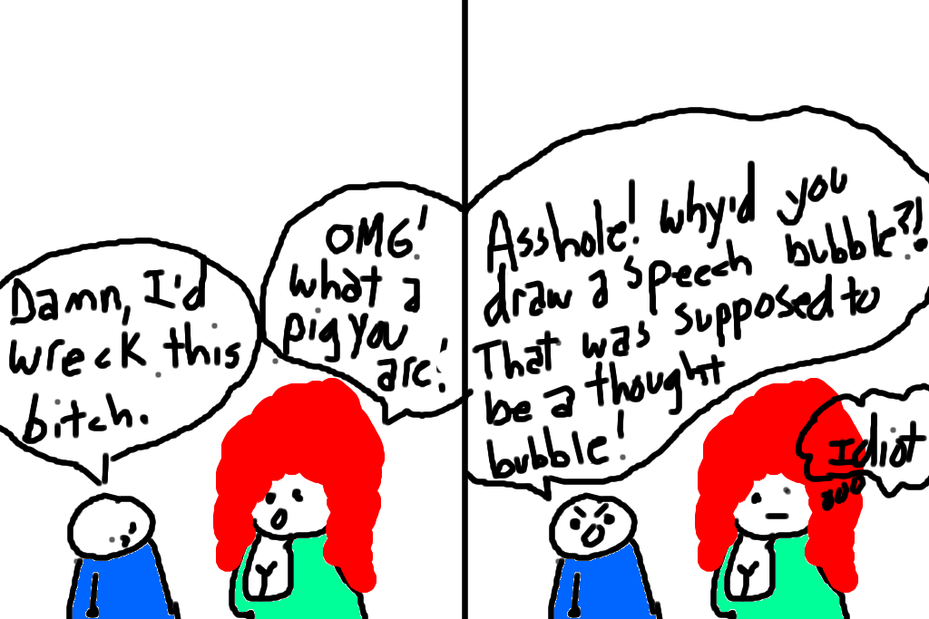 speech bubble funny (?) comic strip