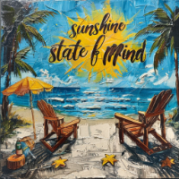 chillax on a florida beach ai art merch