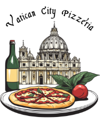 vatican city pizzeria italian pope pizza art logo design