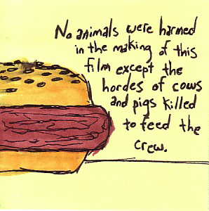 vegetarian philosophy sticky note artwork