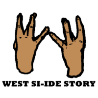 punny west side story west si-ide gangsta finger t-shirts