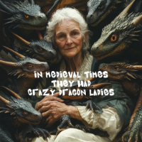 crazy cat dragon lady midjourney comic
