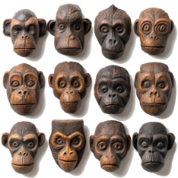 african inspired wooden monkey masks items design