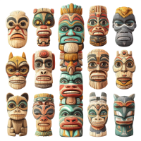 traditional tiki totem pole art design