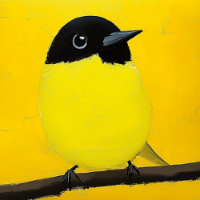 super cute bird loving aviary yellow bird pillow black decals